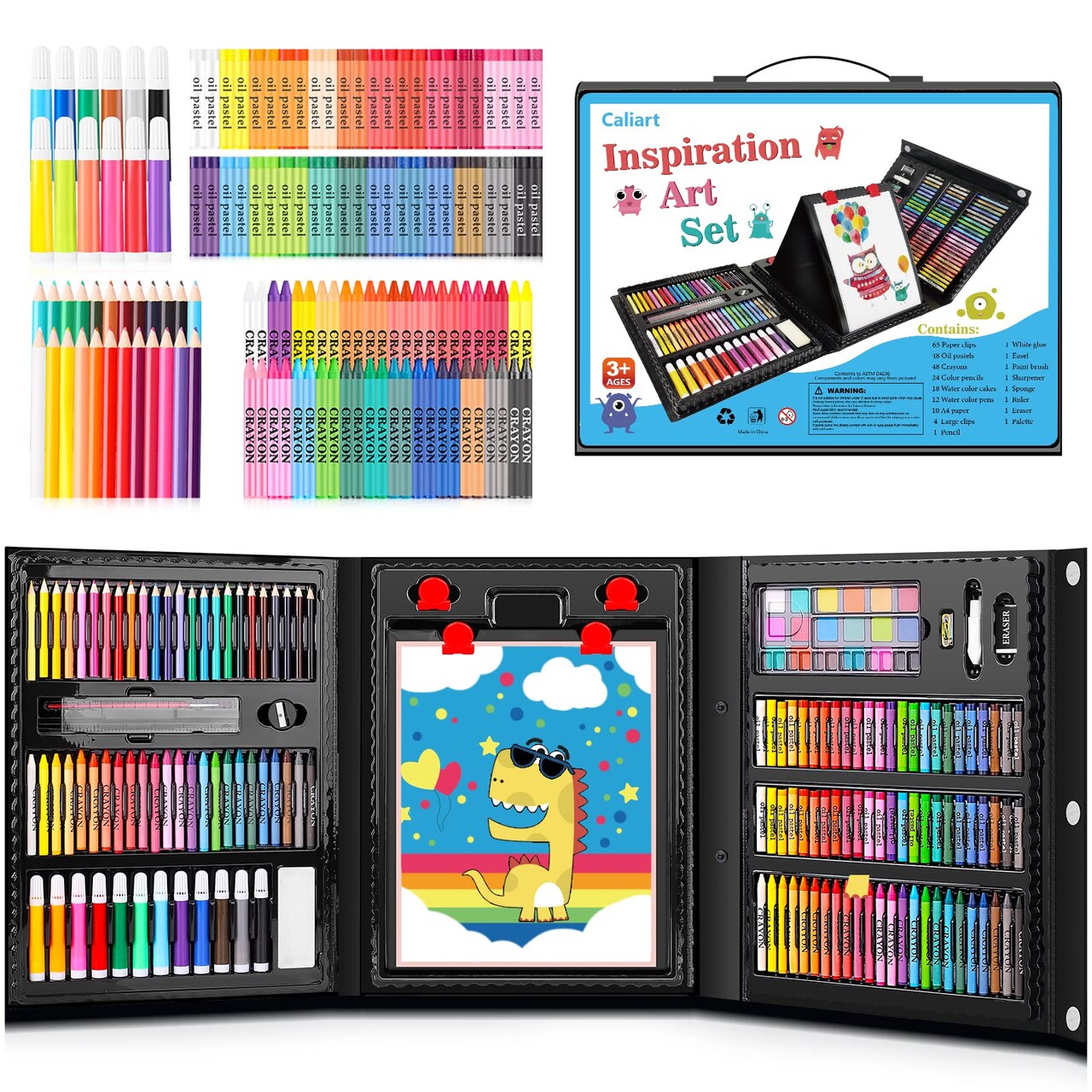 Premium Art Set - Includes Colored Pencils, Crayons, Pastels, Markers, Watercolor Cakes, and More for Kids and Teens